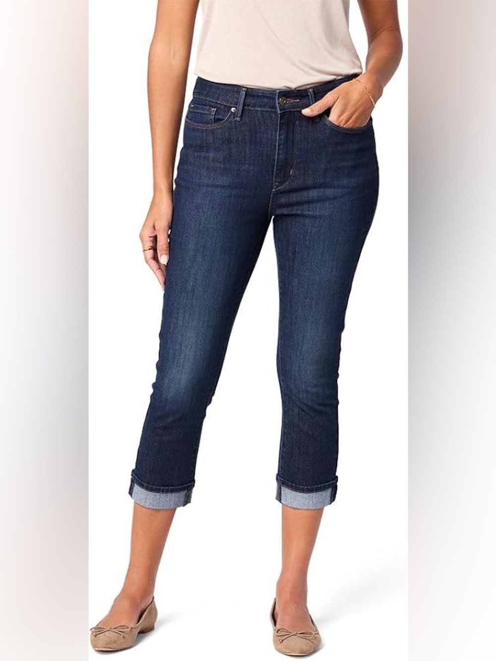 Signature by Levi Strauss Dark Wash Cropped Capri Jeans